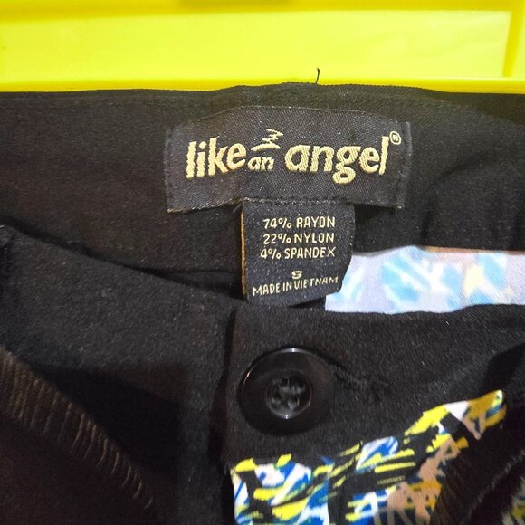 Vintage hip hop Half-Black & Abstract Print Joggers  Size S  Like An Angel  Rayo - Picture 5 of 5